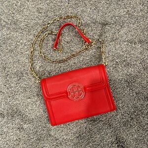 Tory Burch Amanda leather chain clutch crossbody bag